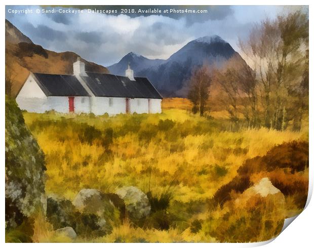 Black Rock Cottage, Glencoe Digital Art Print by Sandi-Cockayne ADPS