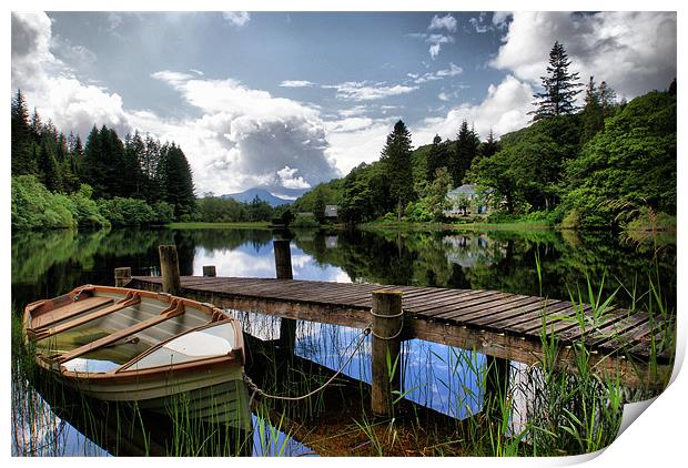 Boat At Loch Ard, The Trossachs Print by Sandi-Cockayne ADPS