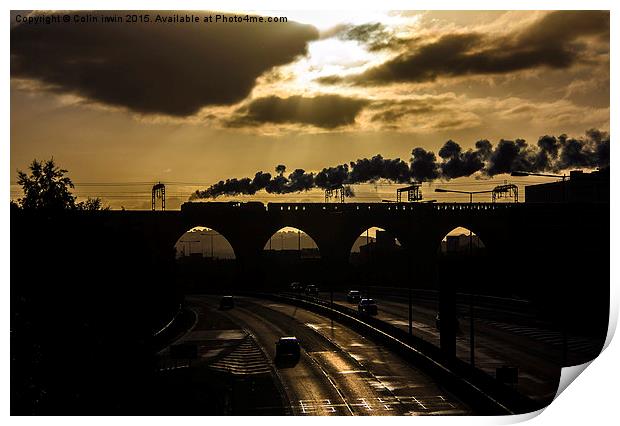Steaming Stockport Sunrise  Print by Colin irwin