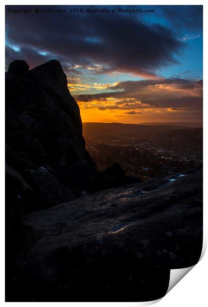 Ilkley Moor Sunset Print by Colin irwin