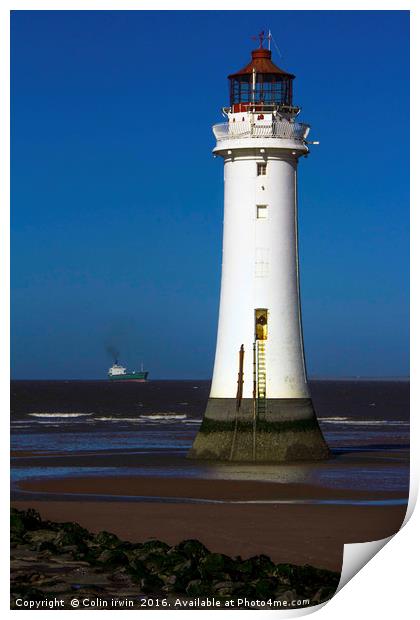 New brighton lighthouse Print by Colin irwin