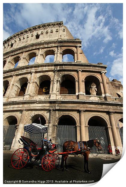Horse and Carriage - Rome Print by Samantha Higgs