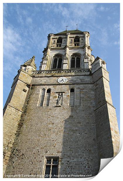 Church Tower - Orbec - France Print by Samantha Higgs