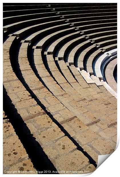Seating - Large Theatre - Pompeii - Italy Print by Samantha Higgs