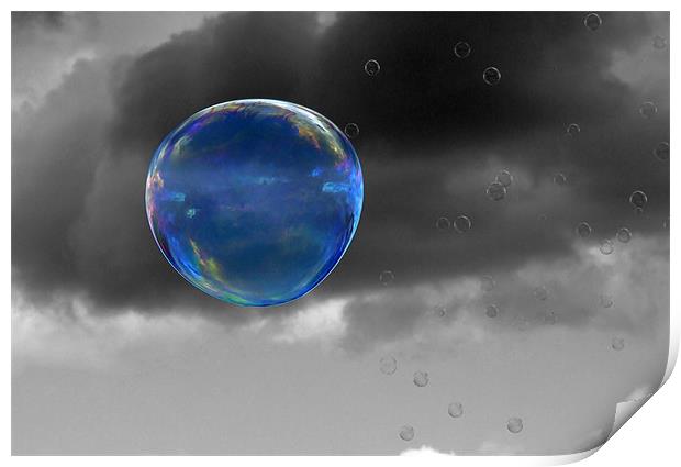 Blue Bubble Print by Samantha Higgs