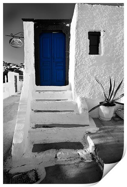 the blue door Print by stephen mc nally