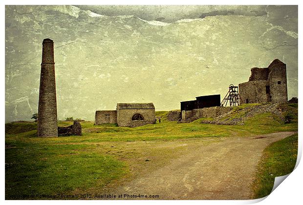 Magpie Mine Derbyshire.. Print by Rosanna Zavanaiu