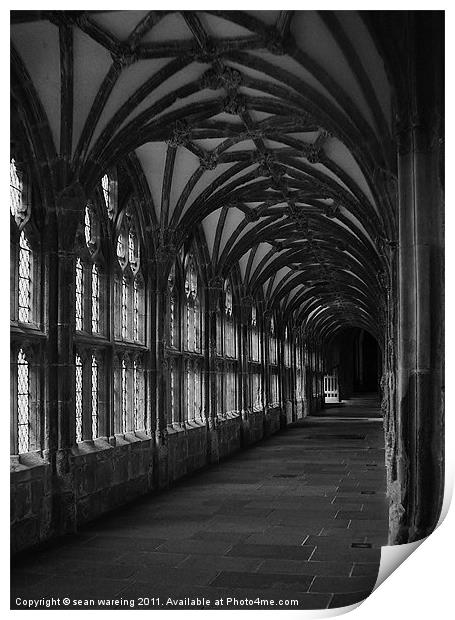 Wells cathedral cloisters Print by Sean Wareing