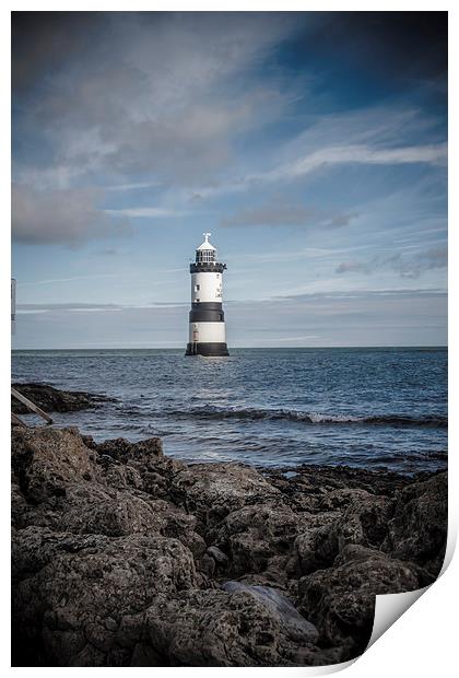 Trwyn Du Lighthouse Print by Sean Wareing
