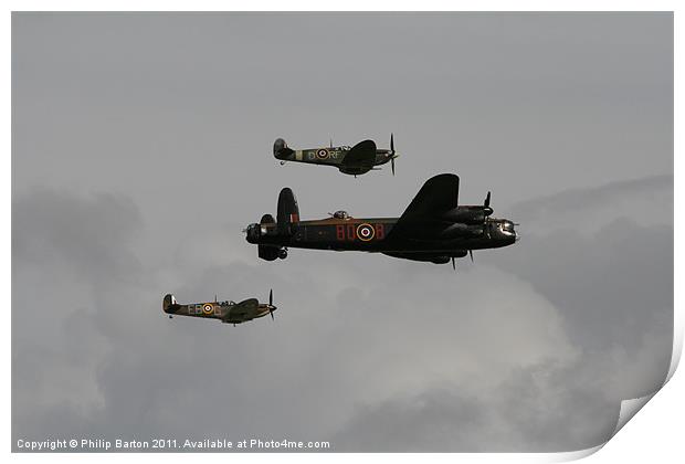Lancaster and Spitfires I Print by Philip Barton