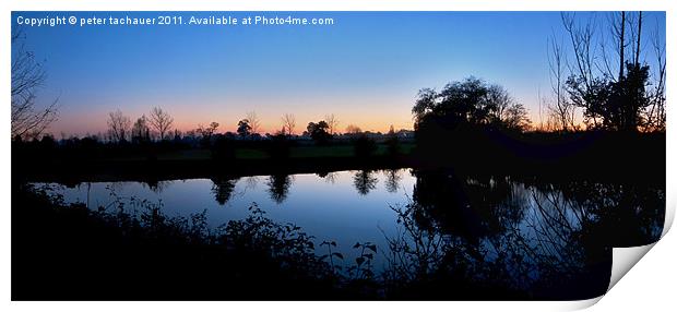 Dusk on Reflection Print by peter tachauer