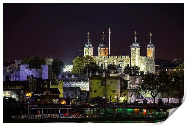 Night at the Tower Print by peter tachauer
