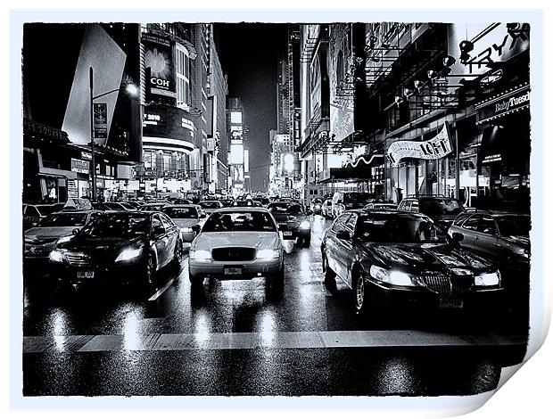 Times Square - Film Noir style Print by peter tachauer