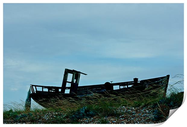 An Old Wrecked Fishing Boat 5 Print by Dawn O'Connor