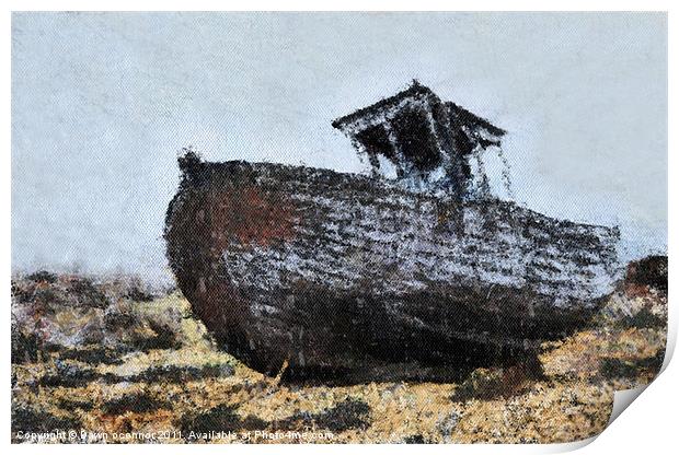Fishing Boat, Digital Art Print by Dawn O'Connor