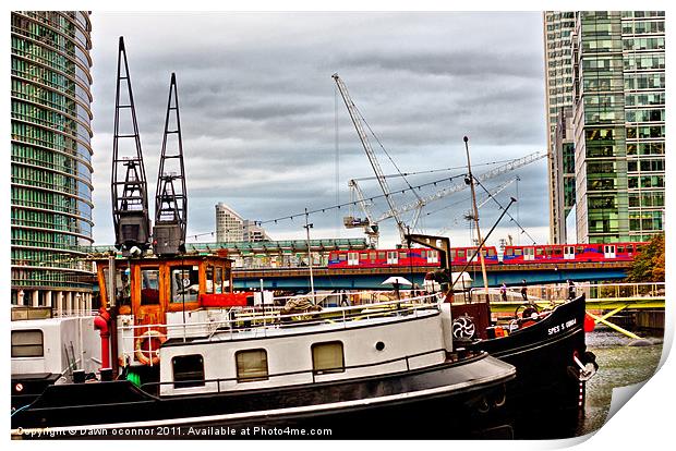 East India Docks, docklands London Print by Dawn O'Connor