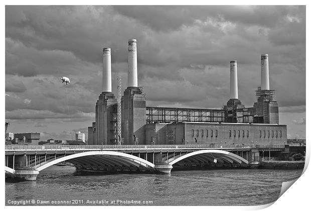 Pink Floyd's Pig, Battersea Print by Dawn O'Connor