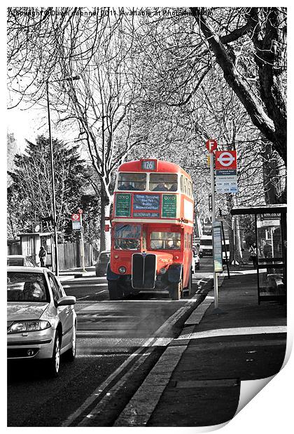 London RT Red Bus Print by Dawn O'Connor