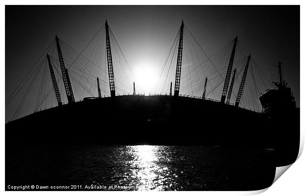 Millennium Dome Sunrise, O2 Print by Dawn O'Connor