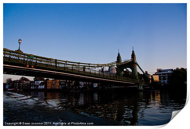 Hammersmith Bridge Print by Dawn O'Connor