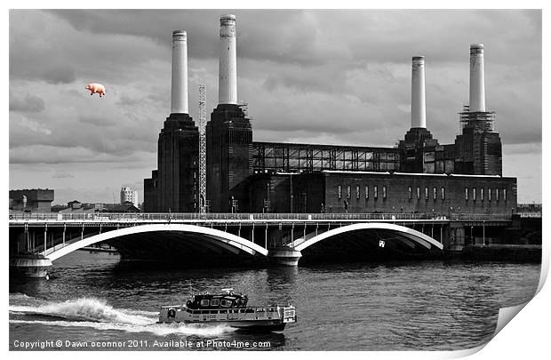 Pink Floyds Pig, Battersea Print by Dawn O'Connor