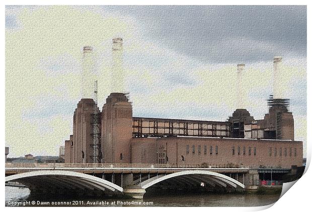 Battersea Power Station Painting Print by Dawn O'Connor