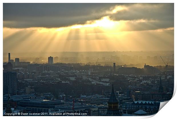 London Sunset Print by Dawn O'Connor