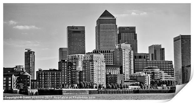 Docklands Canary Wharf Print by Dawn O'Connor