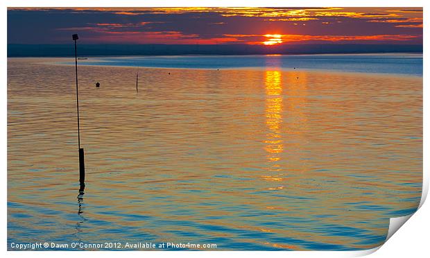 Whitstable Sunset Print by Dawn O'Connor