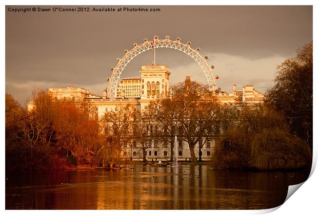 St. James's Park and the London Eye Print by Dawn O'Connor