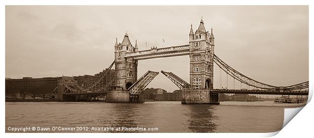 Tower Bridge Open Print by Dawn O'Connor