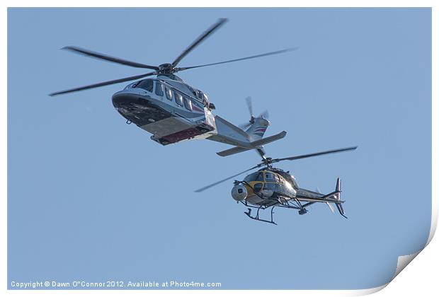Helicopters Print by Dawn O'Connor