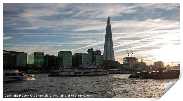 Thames River Boats Print by Dawn O'Connor