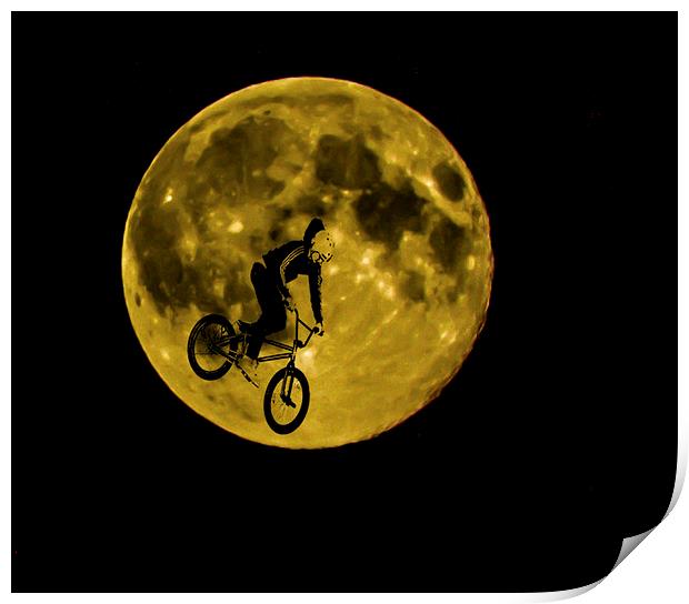 BMX Moon Rider Print by Dawn O'Connor