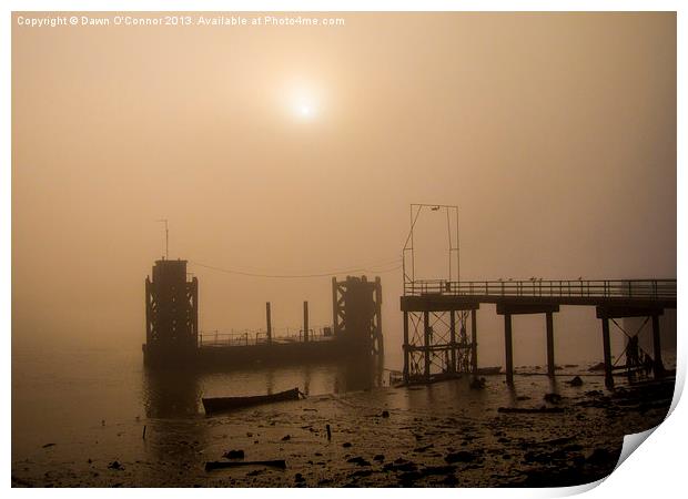 River Medway Fog Print by Dawn O'Connor