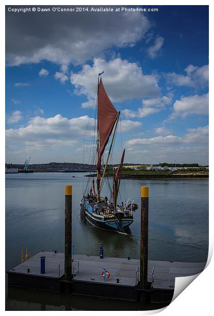Edith May Thames Barge Print by Dawn O'Connor