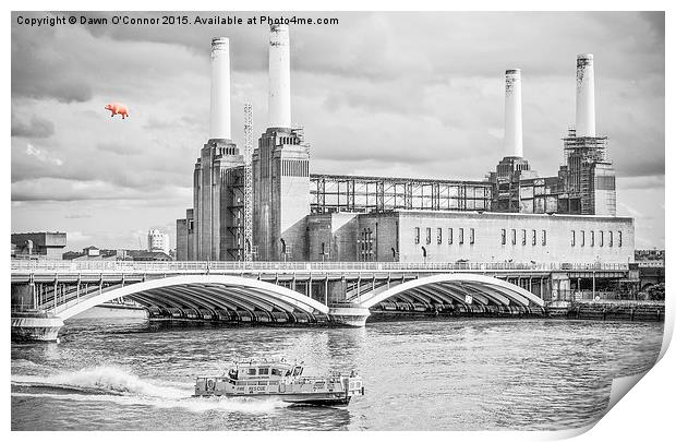 Pink Floyd Pig at Battersea Power Station Print by Dawn O'Connor