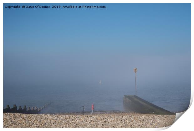 Whitstable Slipway in the Fog Print by Dawn O'Connor