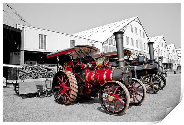 Steam Engines, Chatham Dockyard Print by Dawn O'Connor