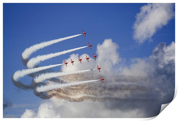 Red Arrows formation 2 Print by David Woollands