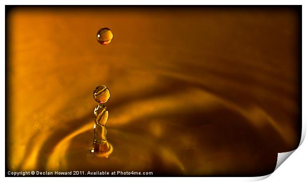 Golden Droplet Print by Declan Howard