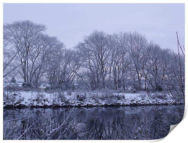Caledonian Canal  In The Snow Print by Nigel G Owen