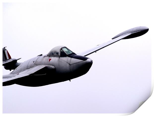 De Havilland Venom,Wantage,Plane,Sky,History, Print by Nigel G Owen