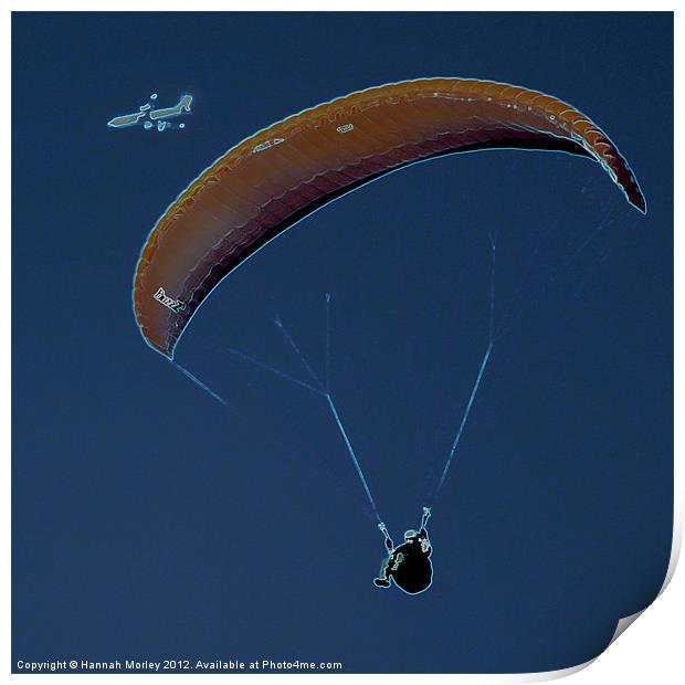 Paragliding Print by Hannah Morley