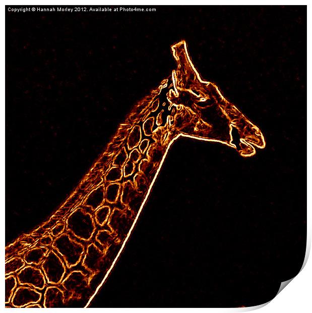 Neon Giraffe Print by Hannah Morley