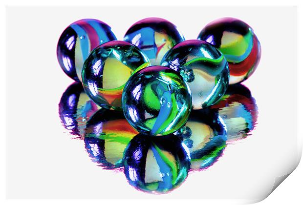 Colourful Glass Marbles Print by Anthony Michael 