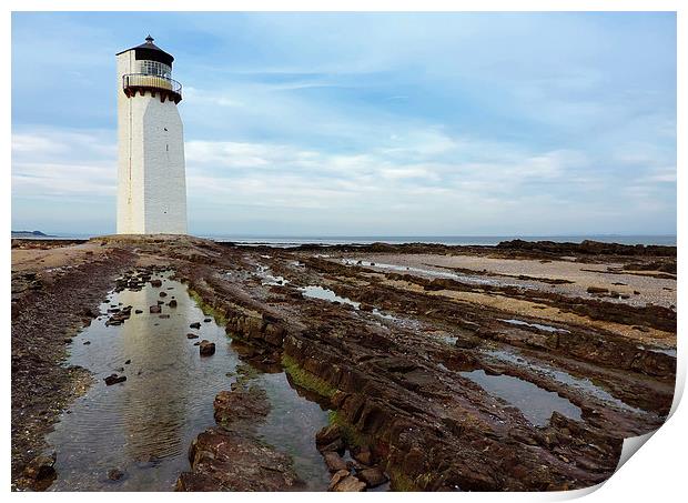  Southerness Lighthouse 1748 Print by Anthony Michael 