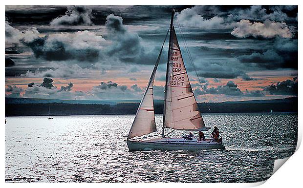 Red Sails In The Sunset Print by Pauline Simmonds