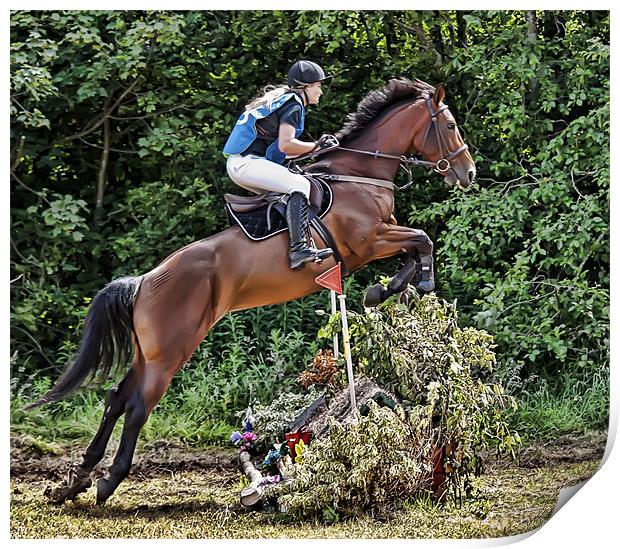 Cross country horse riding Print by Sam Smith