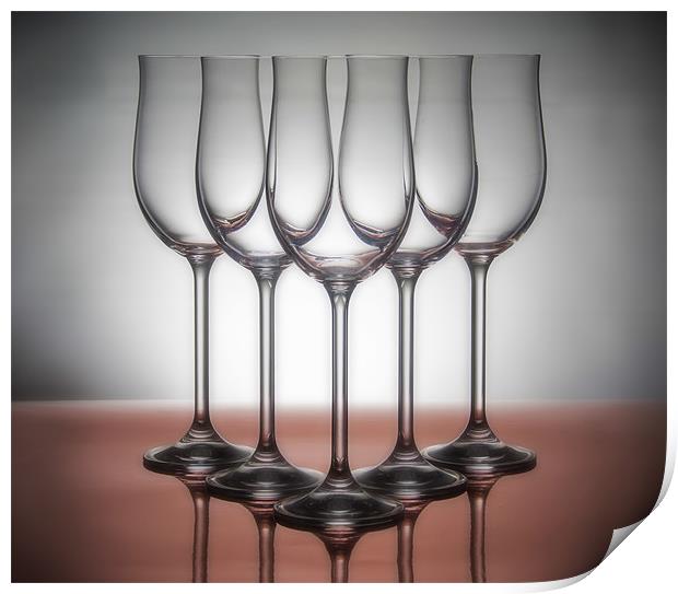 Wine glasses Print by Sam Smith